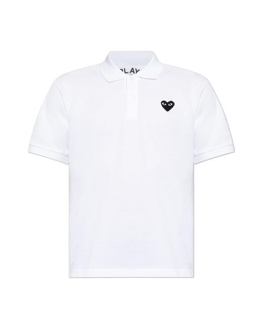 COMME DES GARÇONS PLAY Polo Mit Patch in White für Herren