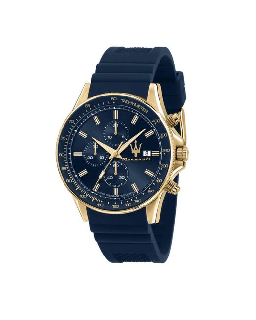 Orologio cronografo sfida in oro/blu di Maserati in Blue da Uomo