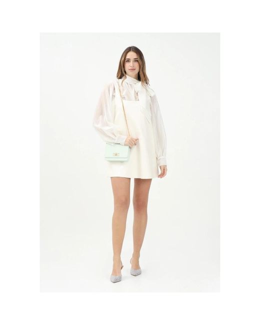 ViCOLO White Kurzes Weißes Kleid Mit Quadratischem Ausschnitt