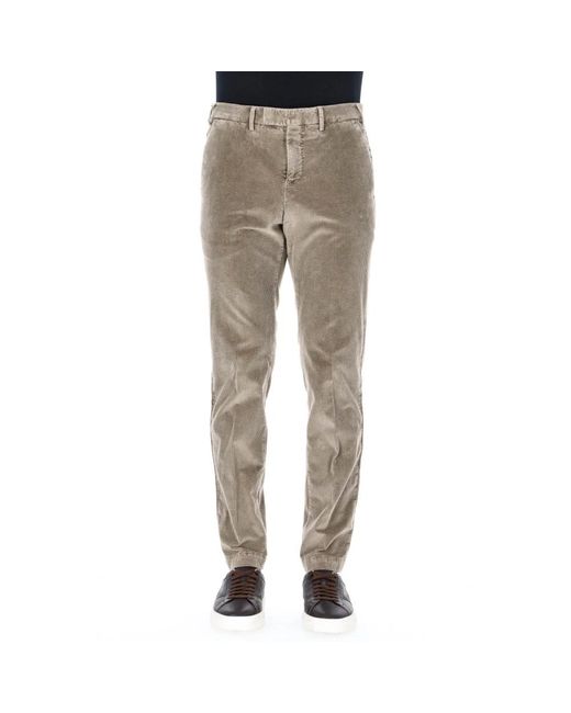 PT Torino Gray Slim-Fit Trousers for men
