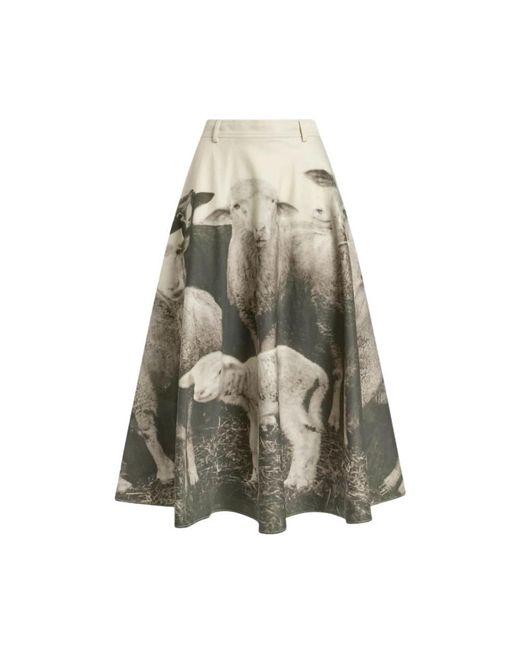 Moschino Gray Midi Skirts
