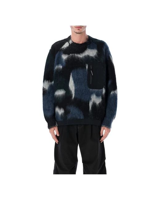 And Wander 60 Mix Shaggy Strickpullover in Blue für Herren