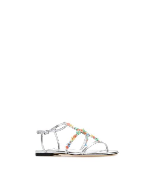 Jimmy Choo White Flat Sandals