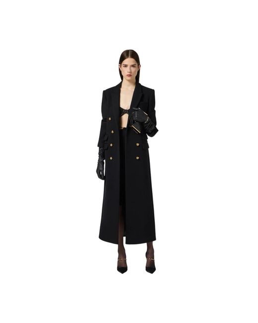 Elisabetta Franchi Double-Breasted Coats in het Black