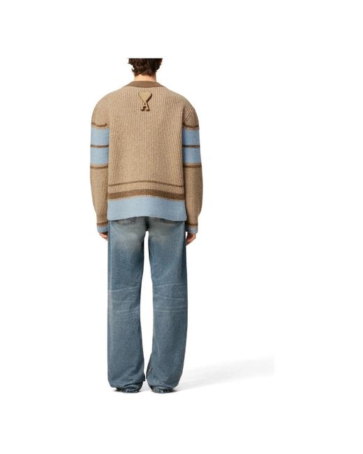 AMI Cardigans in het Natural voor heren