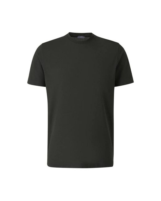 Zanone Tops ,Groen ,Katoen Katoenen T-Shirt in het Black voor heren
