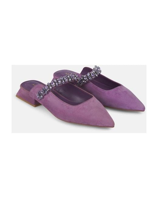 Alma En Pena. Purple Heeled Mules