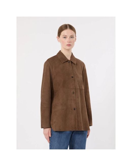 Max Mara Brown Leather Jackets