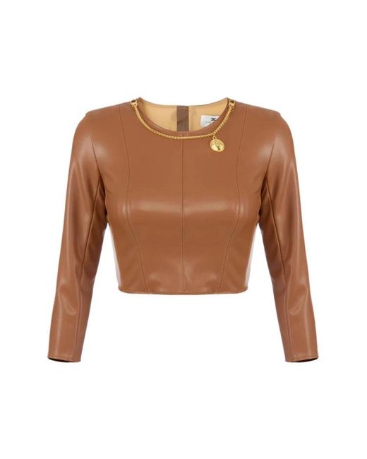 Elisabetta Franchi Brown Long Sleeve Tops