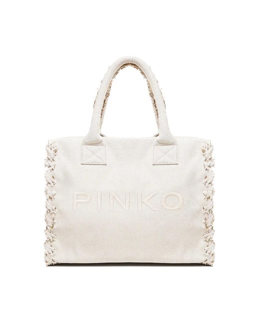 Pinko White Tote Bags