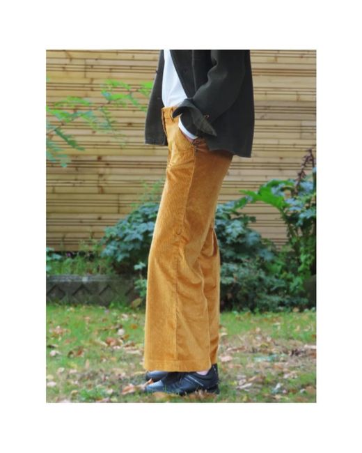 Mason's Yellow Straight Trousers for men