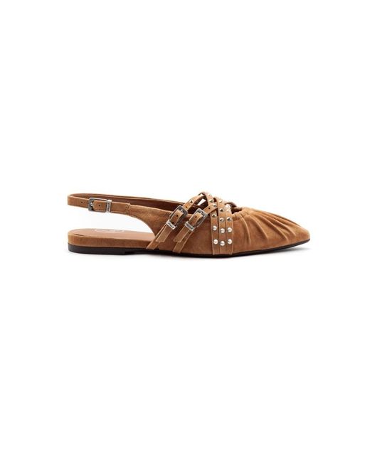 Ash Brown Flat Sandals