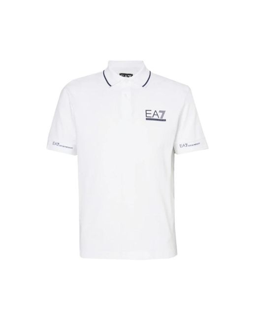 EA7 White Polo Shirts for men