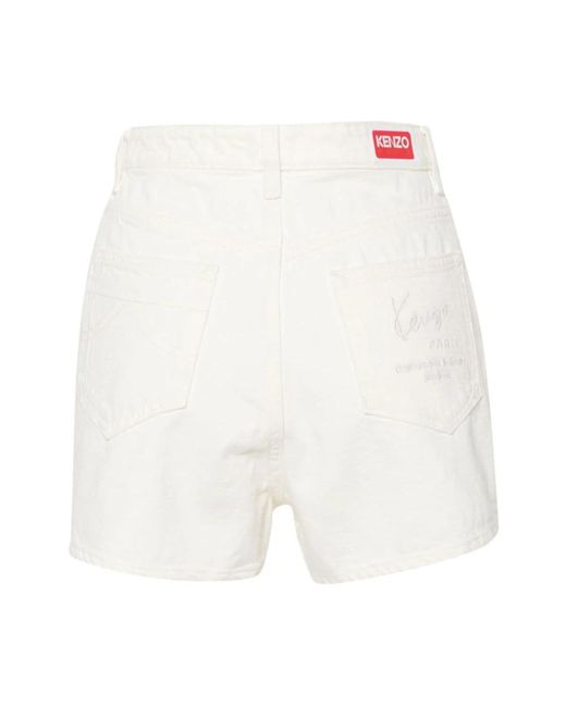 KENZO White Denim Shorts