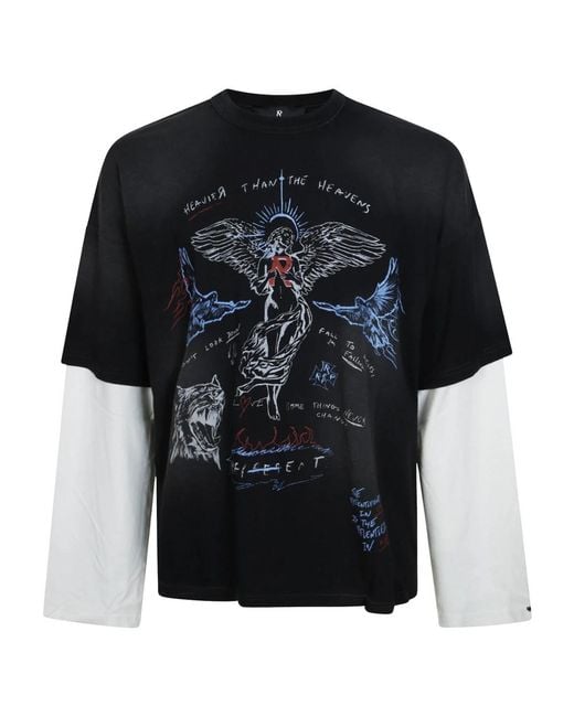 Long Sleeve Tops Represent de hombre de color Black