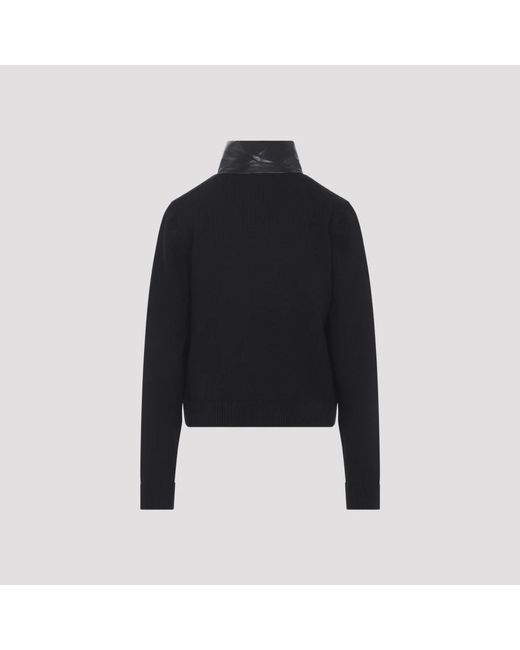 Moncler Jassen ,Zwart ,Wol Padded Wool Zip-Up Cardigan in het Black