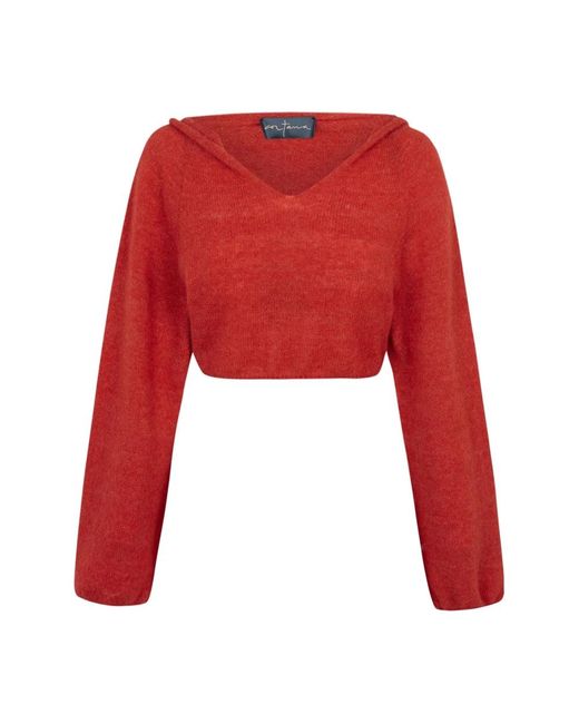 V-Neck Knitwear di Cortana in Red