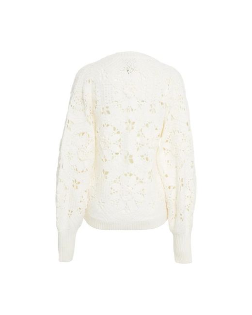 Farm Rio Round-Neck Knitwear in het White