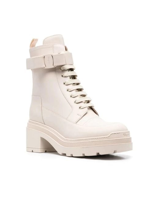 Ferragamo Natural Heeled Boots