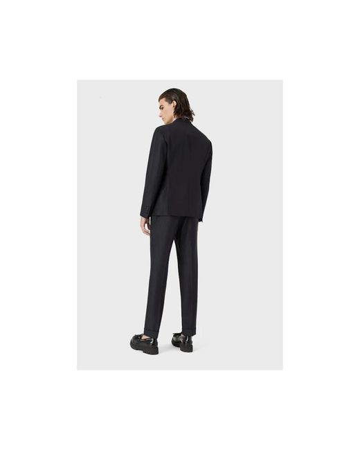 Emporio Armani Black Single Breasted Suits for men