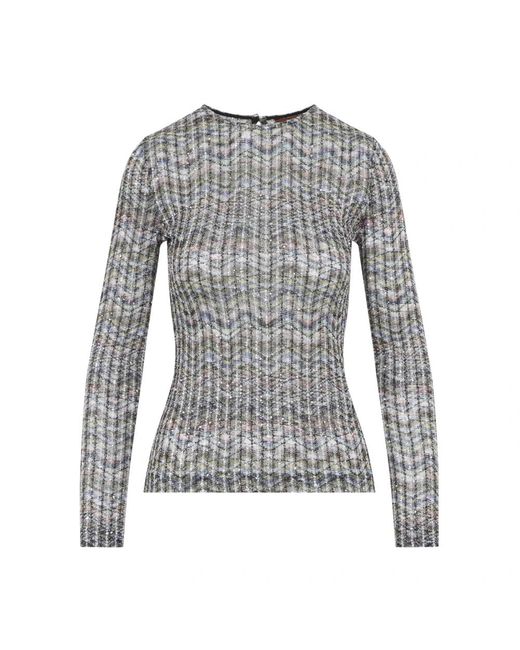 Missoni Gray Round-Neck Knitwear