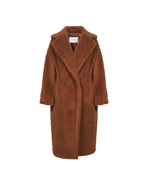 Max Mara Jassen ,Bruin ,Wol Tedgirl Coat in het Brown
