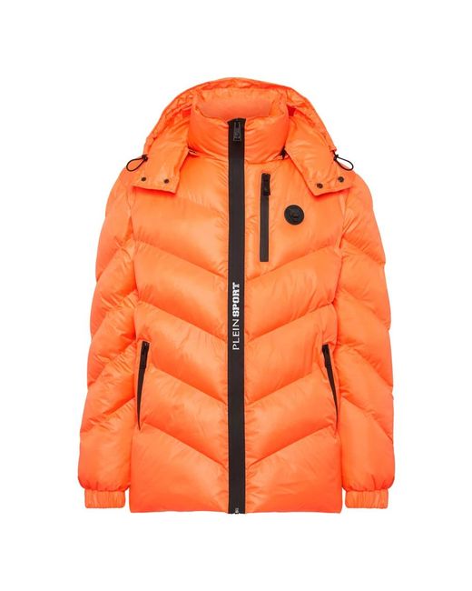 Philipp Plein Fitness ,Oranje ,Nylon Nylon Puffer Jacket Tiger in het Orange voor heren