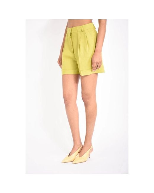 ACTUALEE Yellow Casual Shorts