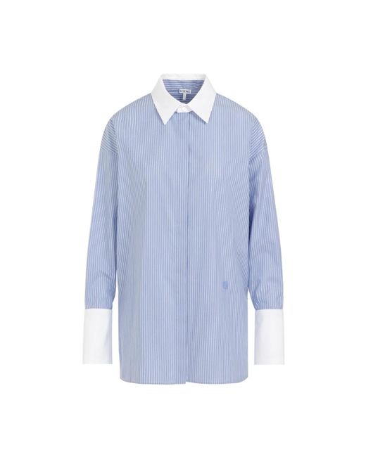 Deconstructed blue white camicia di Loewe