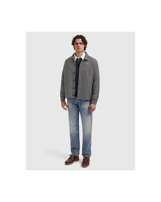 Pure Path Two Colored Weave Overshirt in het Gray voor heren