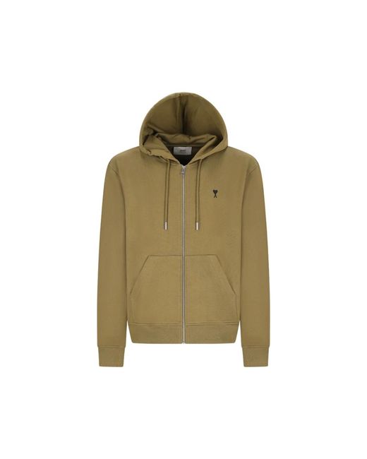 AMI Hoodies & Sweatvesten ,Bruin ,Molleton Tactische Jas in het Green voor heren