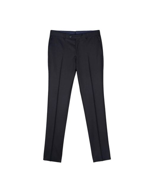 Luigi Bianchi Blauwe Wollen Broek Taps Toelopende Pijp in het Blue voor heren