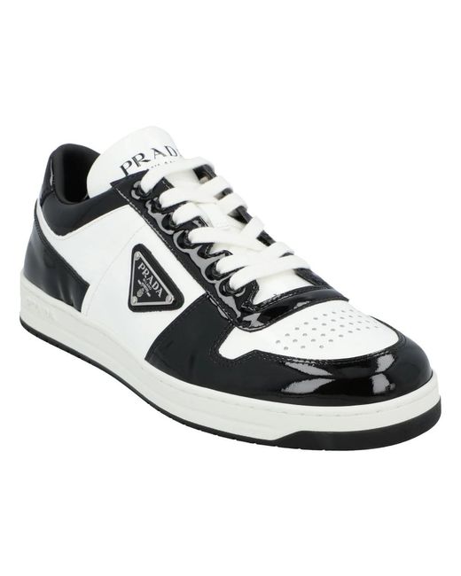 Prada Schoenen ,Zwart ,Leer Downtown Leather Sneaker in het Black voor heren