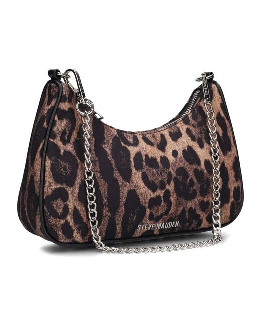 Steve Madden Black Braune Schultertasche Mit Panther-Print