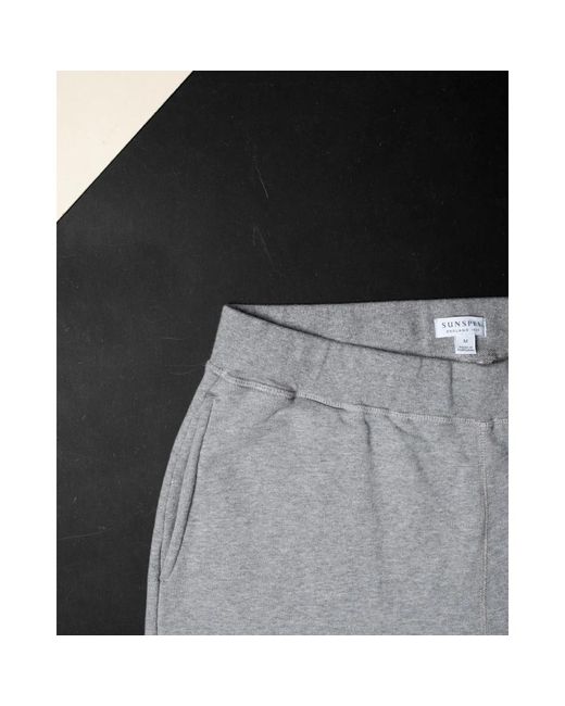 Sunspel Broeken ,Grijs ,Katoen Loopback Track Pant in het Gray voor heren