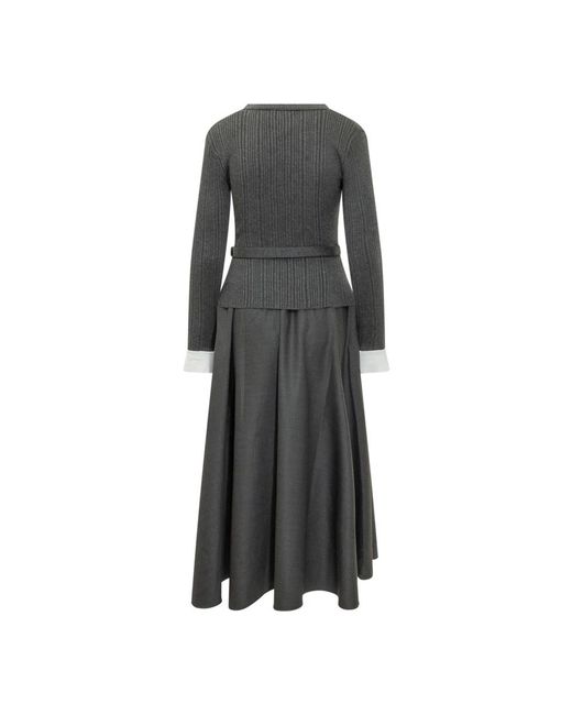 Midi Dresses Self-Portrait de color Gray