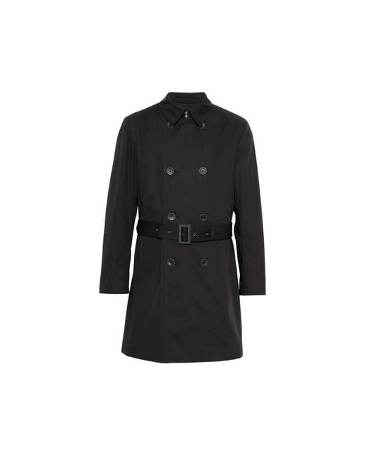 Herno Black Double-Breasted Coats for men