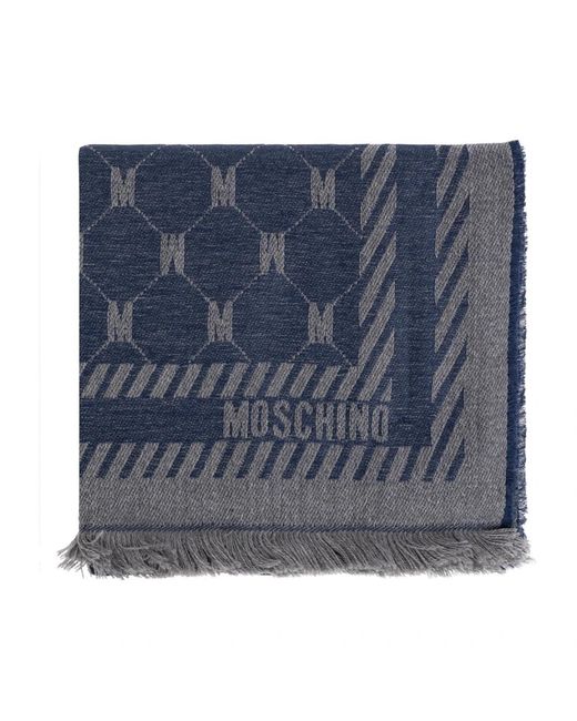 Moschino Blue Monogram Scarf
