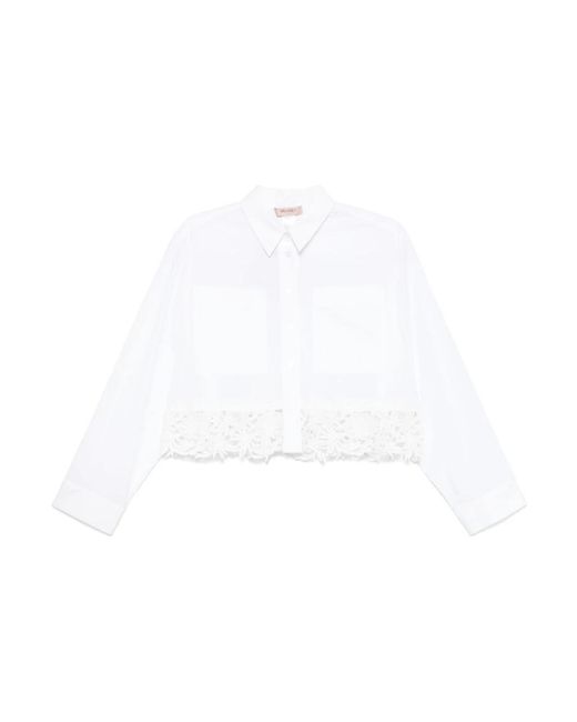 Twinset White Weißes hemd set stilvoll