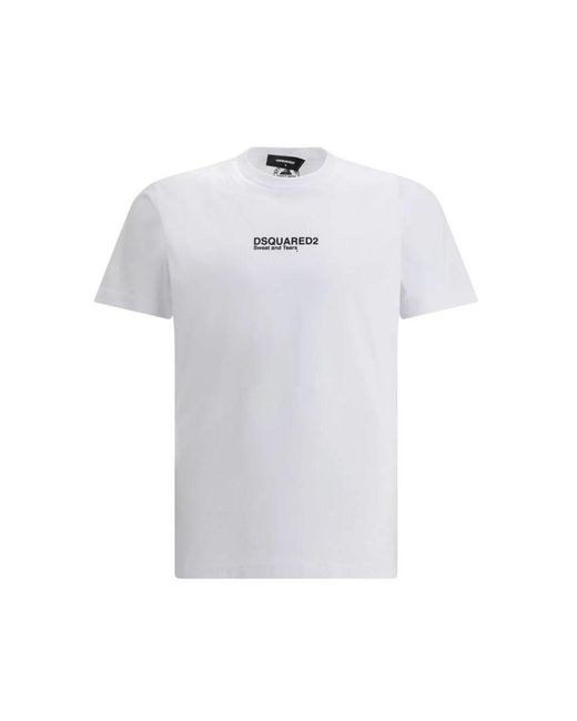 DSquared² Monogram Baumwoll T-Shirt, Regular Fit in White für Herren
