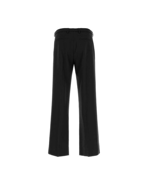 Dries Van Noten Black Straight Trousers for men
