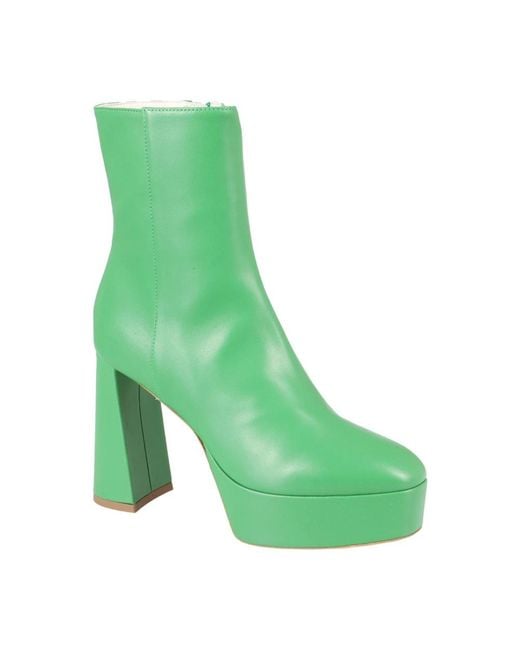 Bettina Vermillon Green Heeled Boots