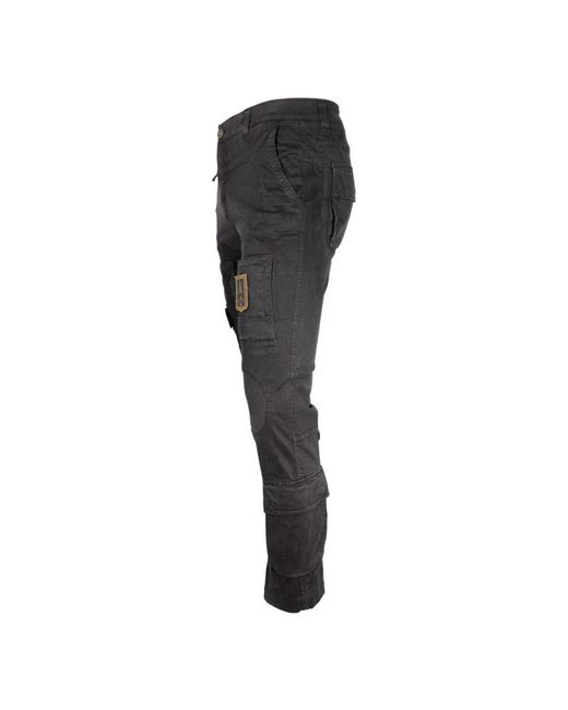 Aeronautica Militare Black Tapered Trousers for men