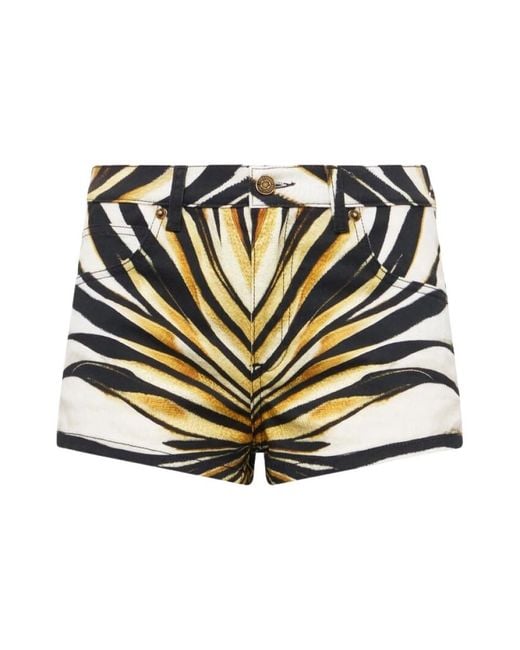 Roberto Cavalli Yellow Denim Shorts