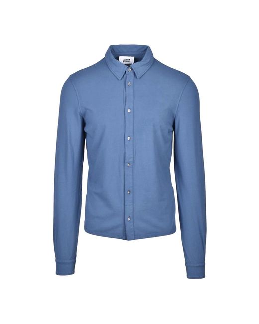 Camicia cotone elastan di Alpha Studio in Blue da Uomo