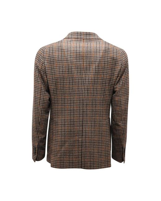 Tagliatore L9600 Giacca Pied-De-Poule Wool Jacket in Brown für Herren
