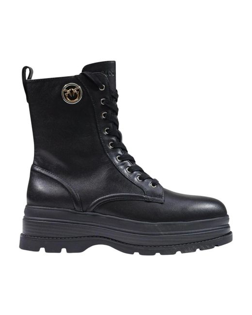 Pinko Black Lace-Up Boots