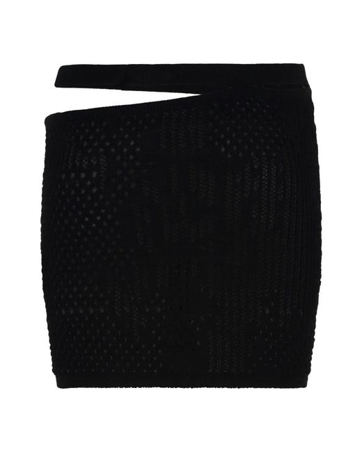 Roberta Einer Black Cut-Out Strick-Minirock