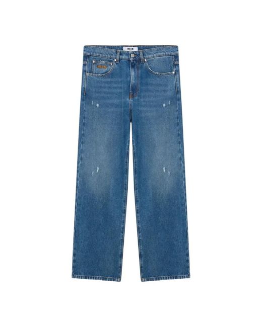 MSGM Blue Wide Jeans for men