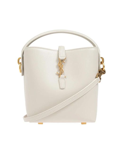 Saint Laurent Natural Mini Schultertasche Mit Cassandre Verschluss